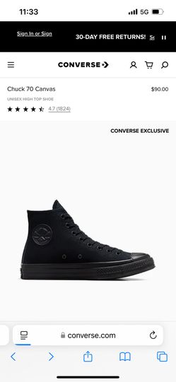 All Black Converse Chuck Taylor 70 Canvas Size 9 Men’s TAKING OFFERS ! !