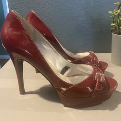 Red Guess Platform Stiletto Heels- Size 8 1/2