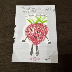 Original Strawberry Drawing by Local Kid Artist 🍓
