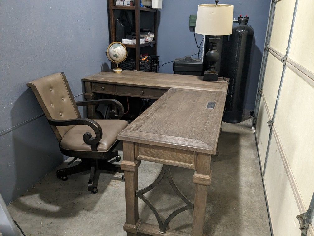 L Desk & Chair$150