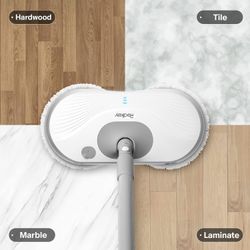 Redkey Electric Spin Mop with Bucket - Cordless Electric Mop with LED Headlight and Water Spray , Up to 60 mins Electric Floor Cleaner , Electric Mops