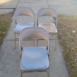 3- STEEL FOLDING CHAIRS 