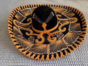 Black and Gold Mexican Charro Sombrero