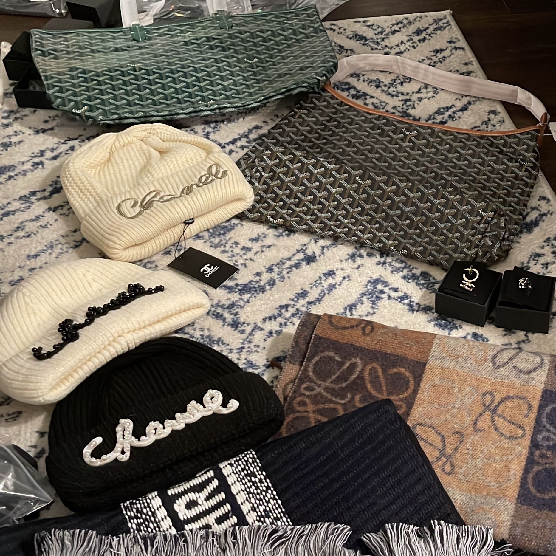 Chanel Goyard Loewe Beanie Scarf Hat Bag