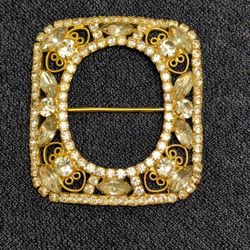 Vintage Rhinestone Belt Buckle