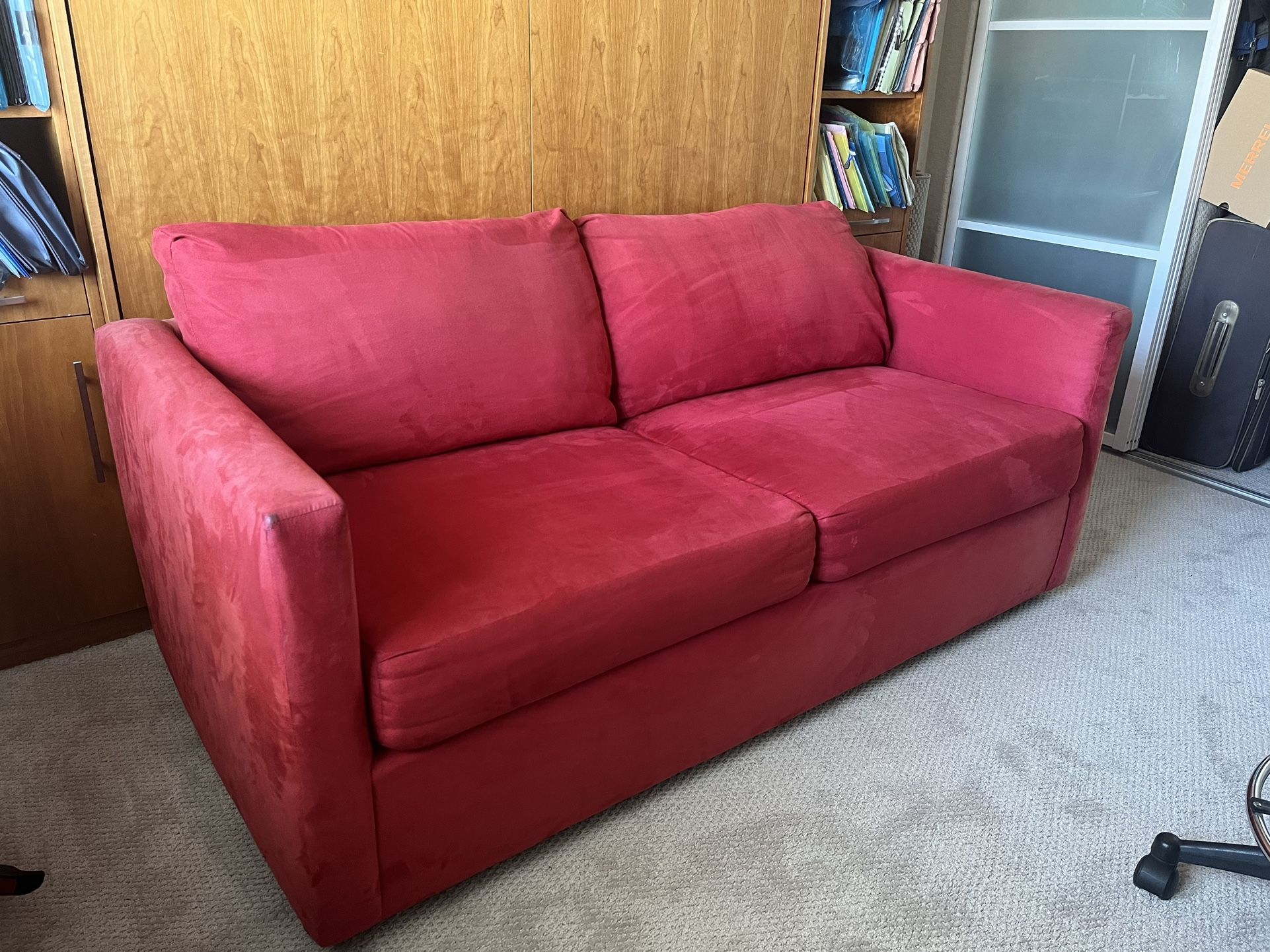 Red Sofa Bed For Sale - $100