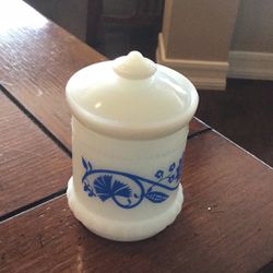 Antique Hazel Atlas Milk Glass Mustard Jar