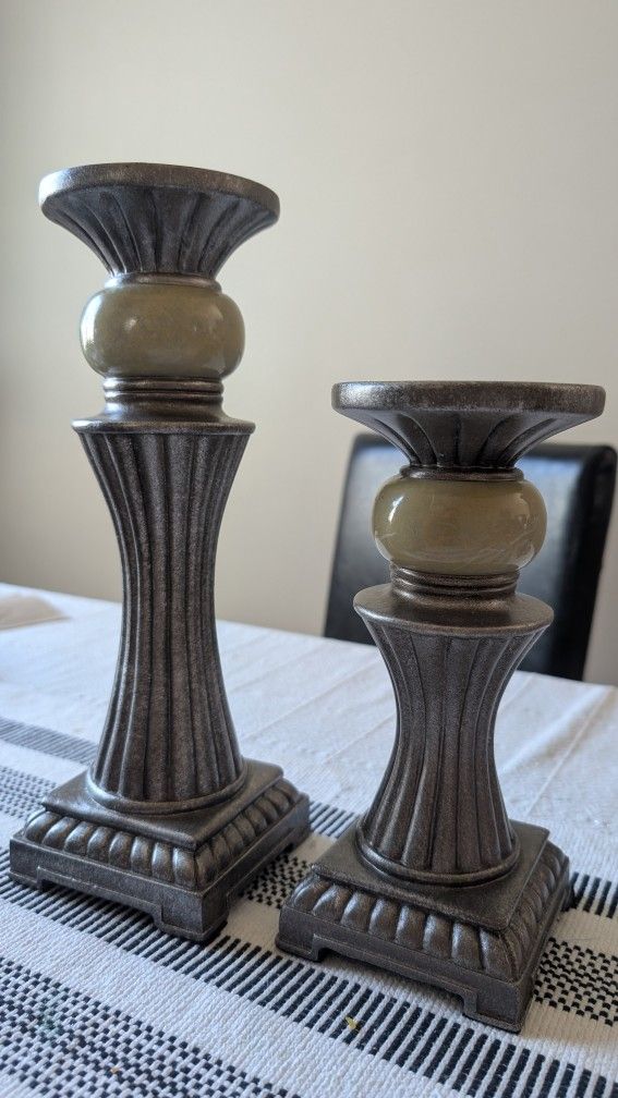Vintage Pillar Candle Holders