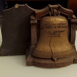 Antique Wooden Liberty Bell Bookend Set(1)