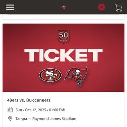 49ers vs Buccaneers - Club Seats - Sec 206