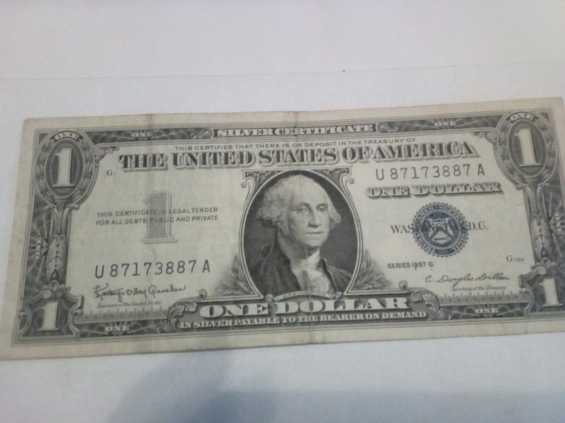 Silver Certificate One Dollar 1957 B Series