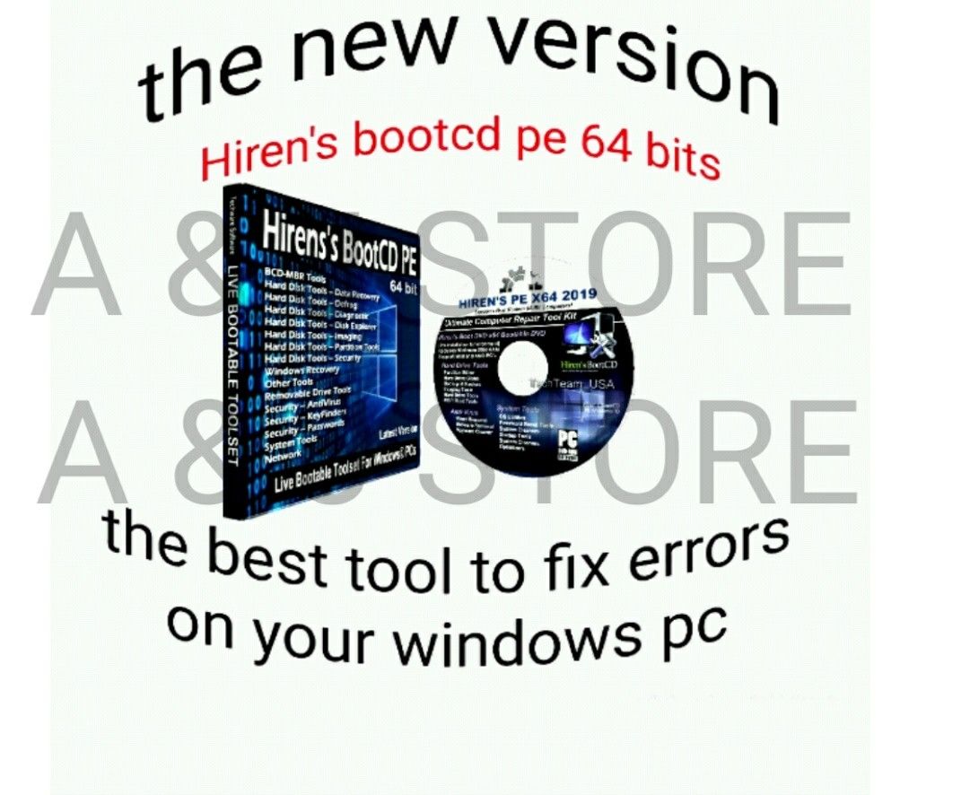 Hiren's version 16.3 Boot CD DVD Computer Repair Recovery Win 7,8,Vpista & XP,10 Hiren's versión 16.3 Boot CD DVD Reparación de computadoras