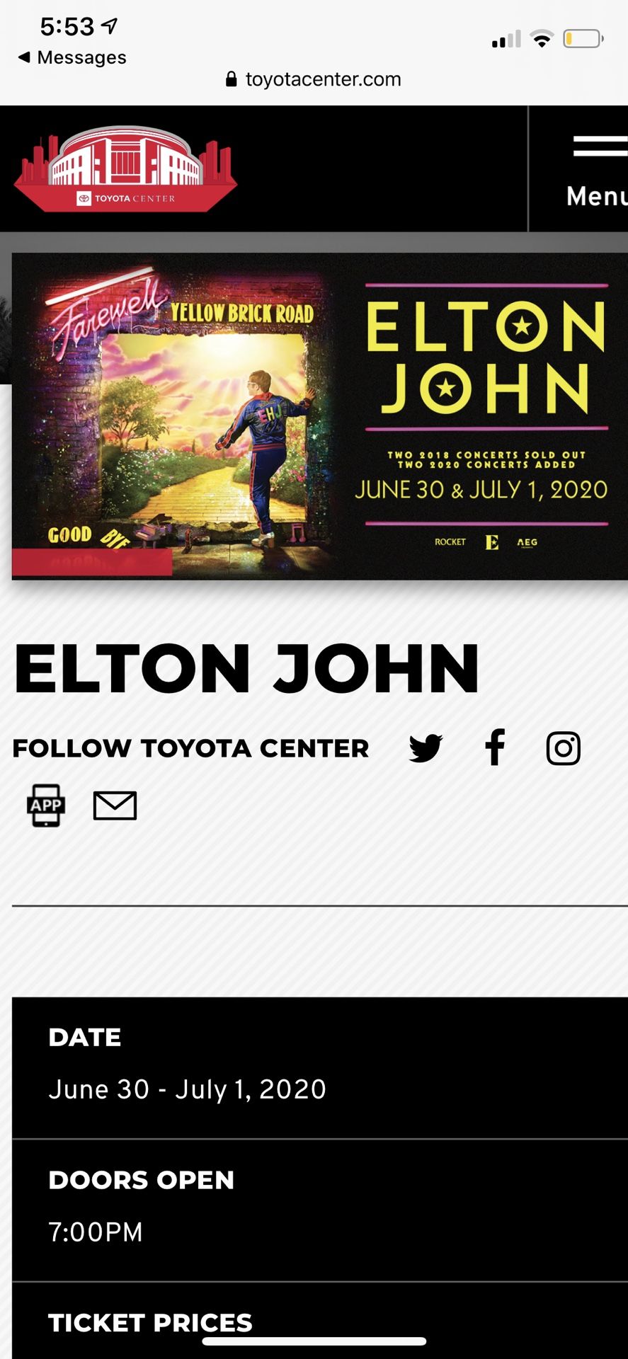 ELTON JOHN HOUSTON, TX, JUL 1