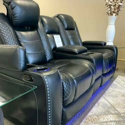 Party Time Power Reclining Loveseat with Console