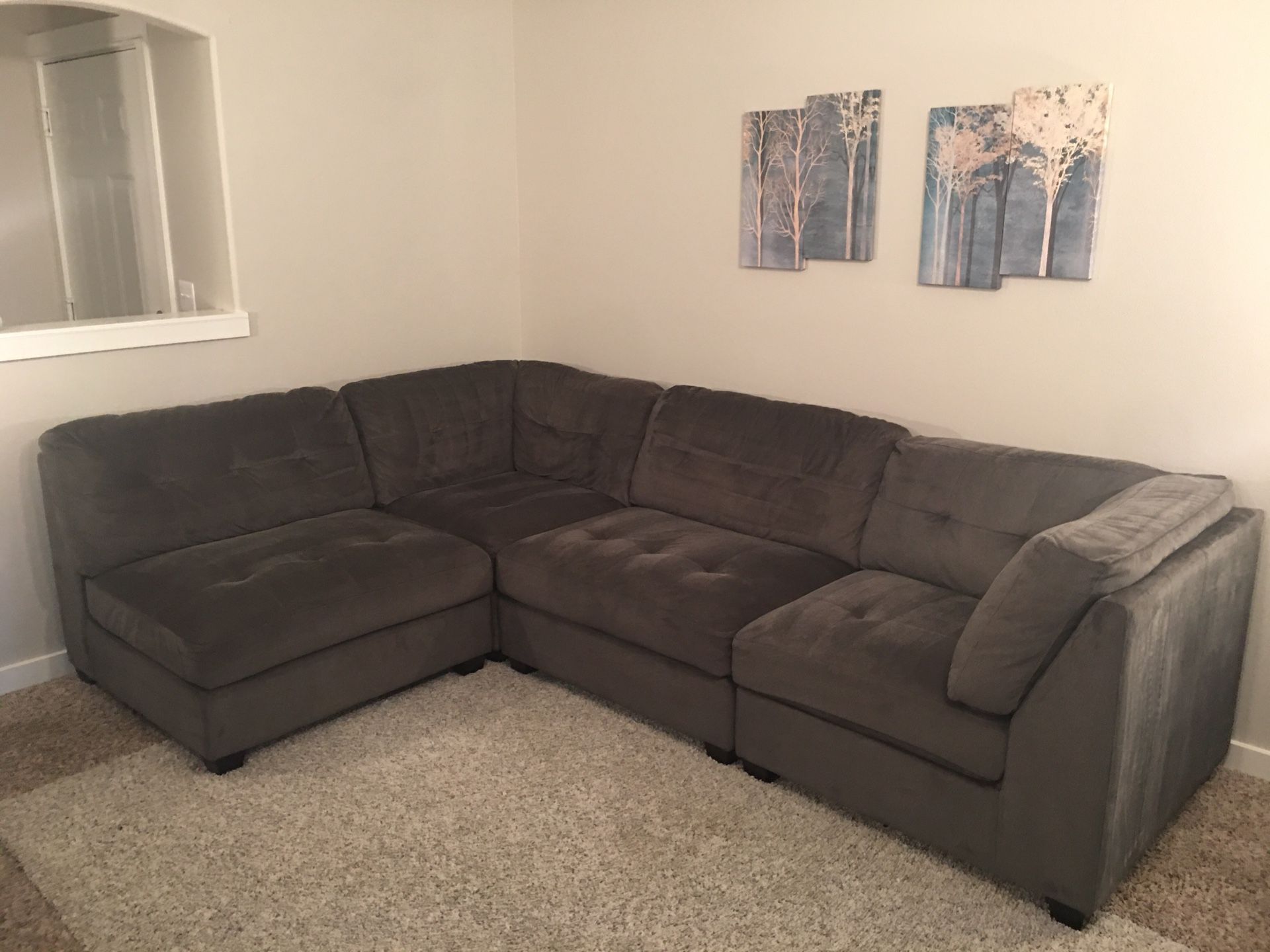 Grey sectional sofa couch