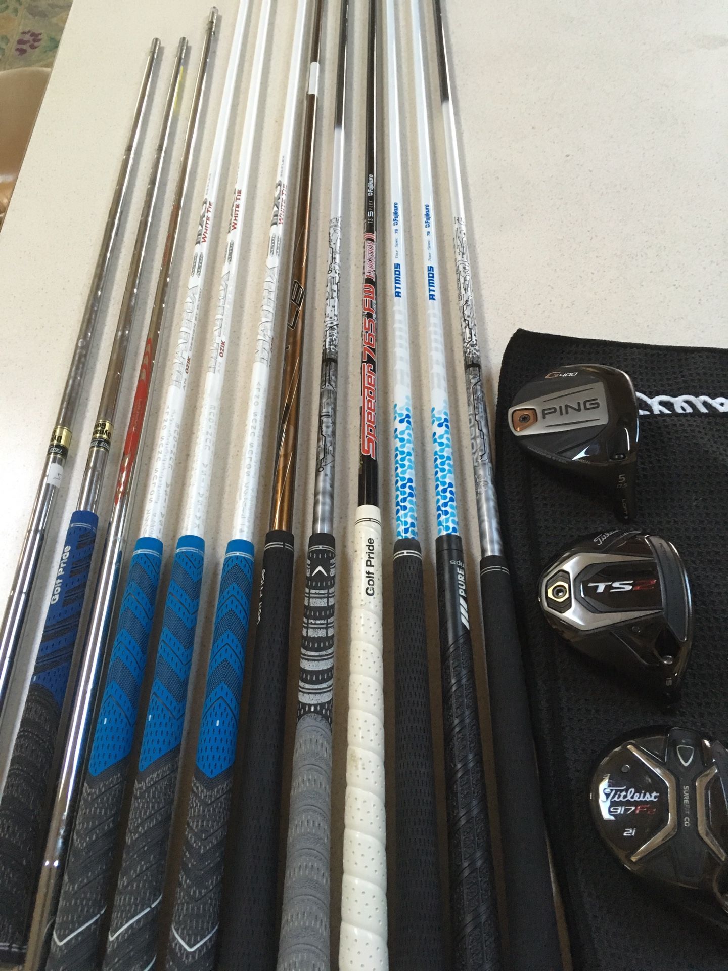 Golf clubs titleist ts2 ping g400 shafts adapters atmos tour spec