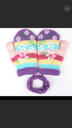 New Baby Toddler purple mittens
