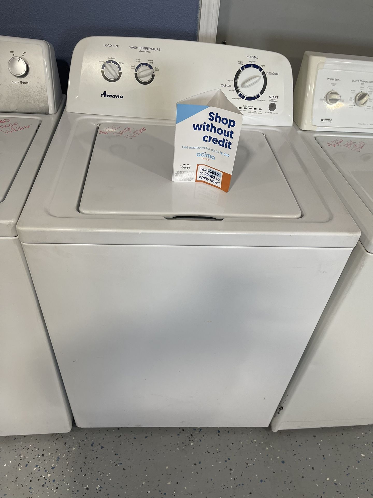 Amana Washer $220 / 60 Day Warranty