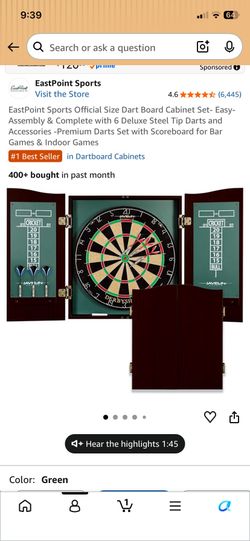 Dart board cabinet set