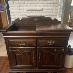 Vintage Bar Cabinet / Hidden Liquor Station – Solid Wood