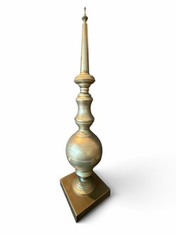 Tall Gold-ish Silver Decorative Finial Obelisk