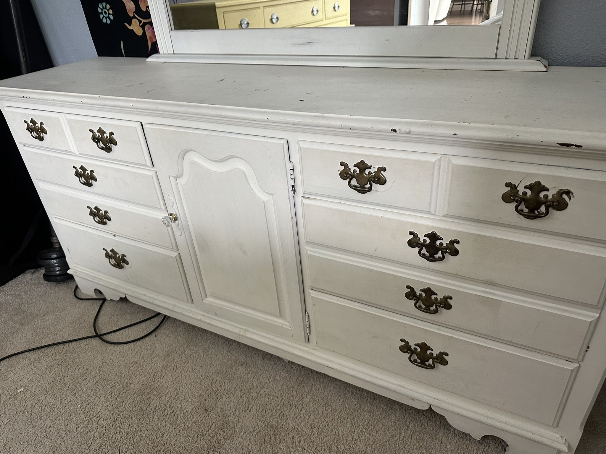 Real Solid Wood Dresser And Mirror
