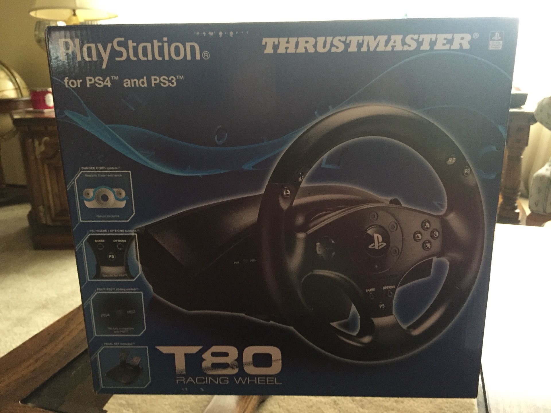 New/Never used: PlayStation THRUSTMASTER T80 Racing Wheel