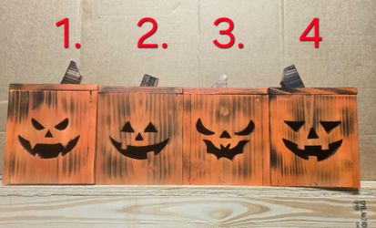 Handmade Wood Jack-O-Lantern Halloween Decor