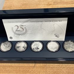 2011 American Silver Eagle 25th Anniversary 5-Coin Set (Box + CoA) 