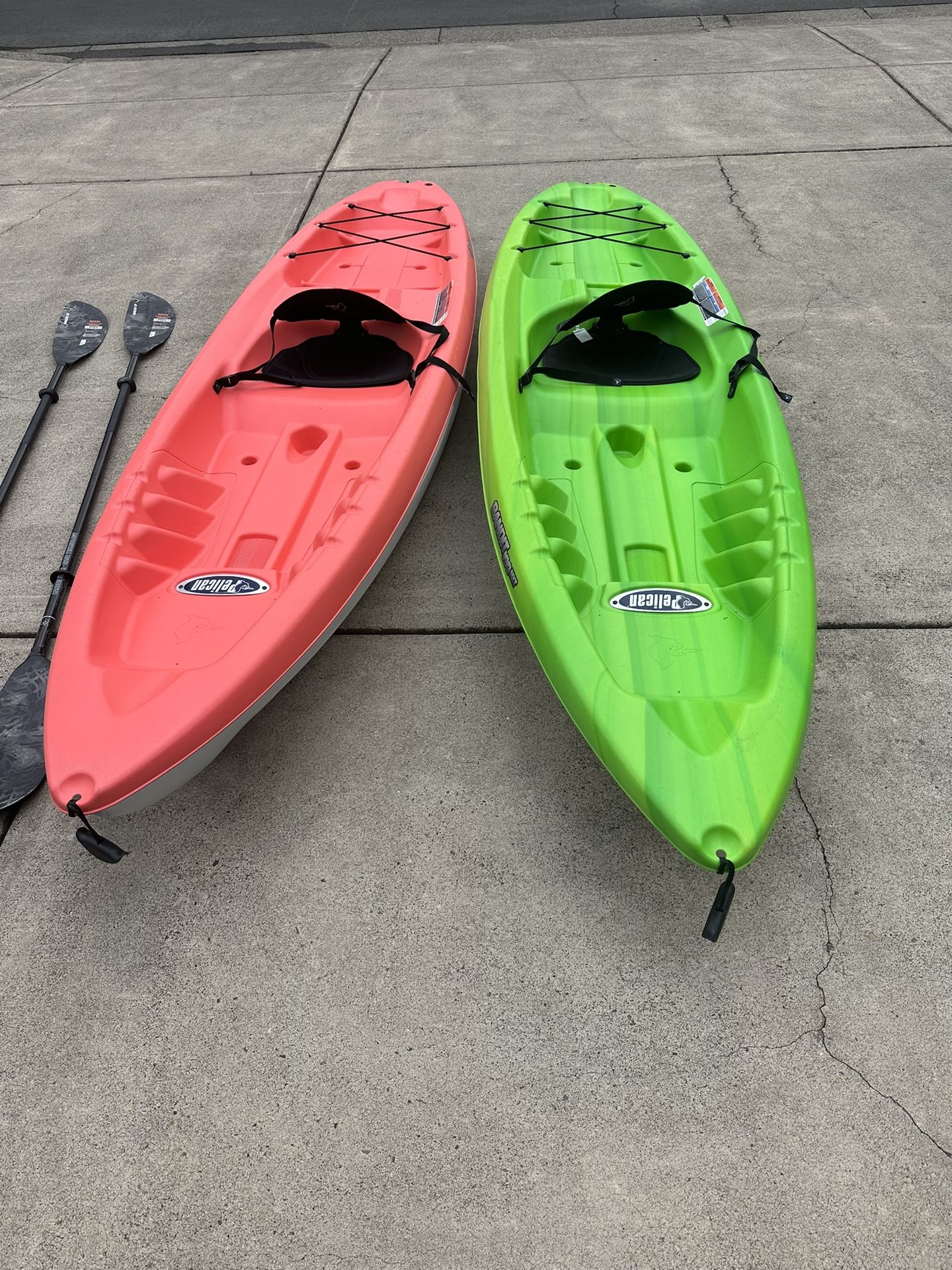 2- 10’ Pelican Bandit NXT Kayaks with Oars
