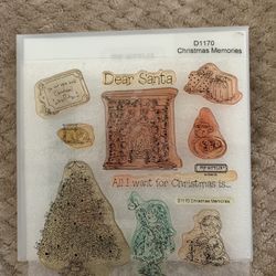 Close To My Heart Stamp, D1170 Christmas Memories, Used, Cling Stamp