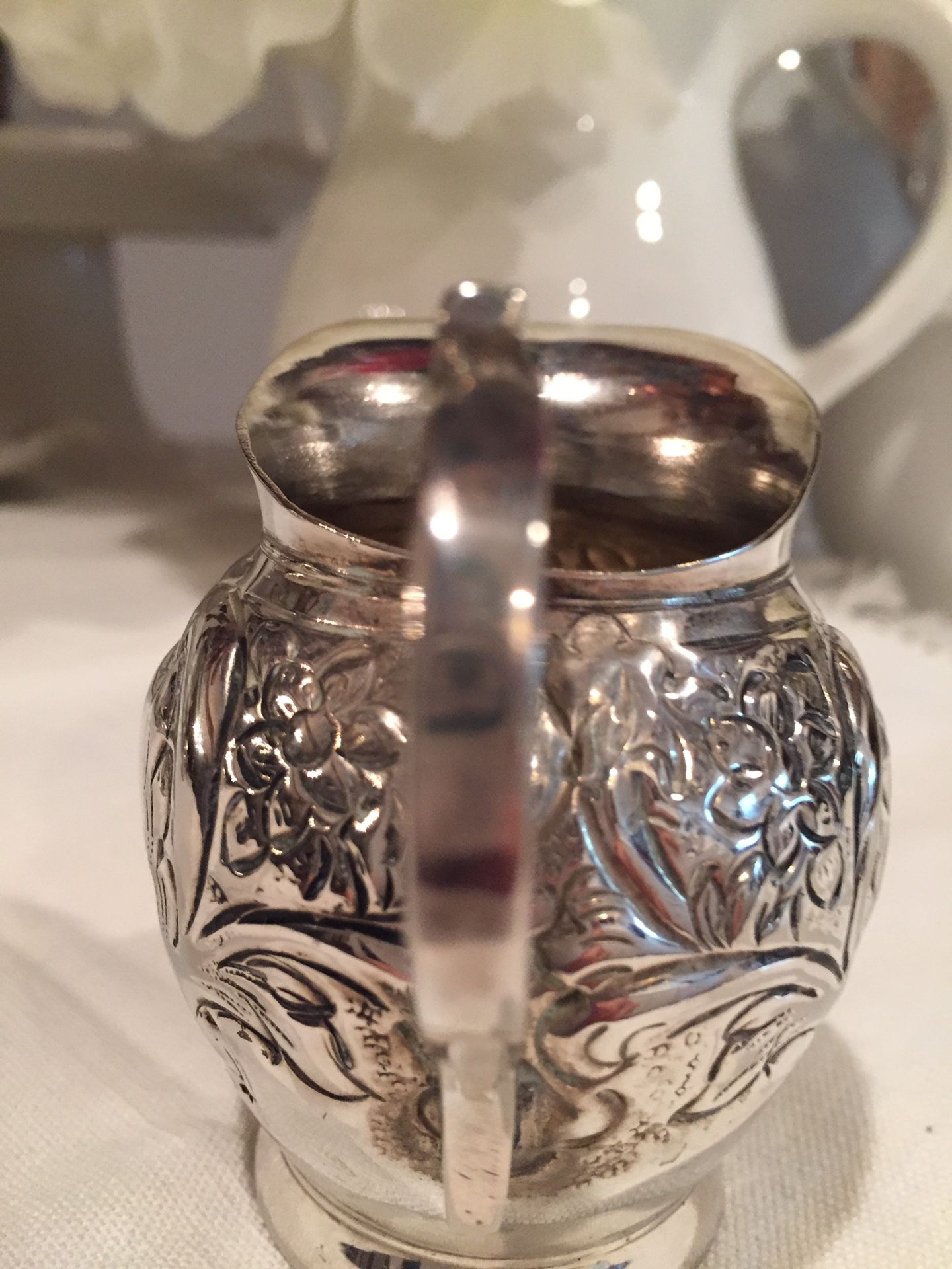 Vintage Silverplate 3 Fancy Designed Creamers Pitchers and 1 Sugar Bowl