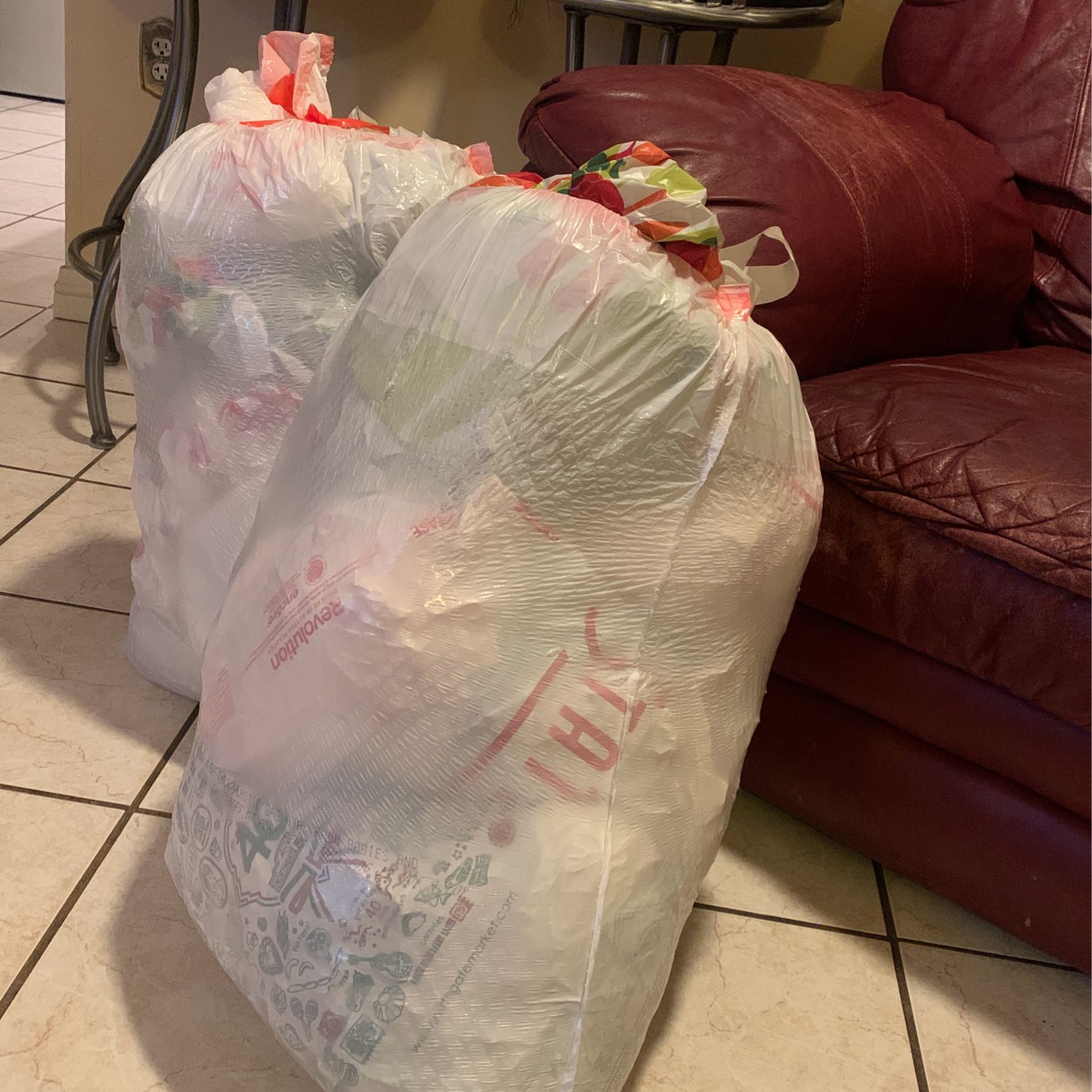 Two Big Full Bags of Reusable bags