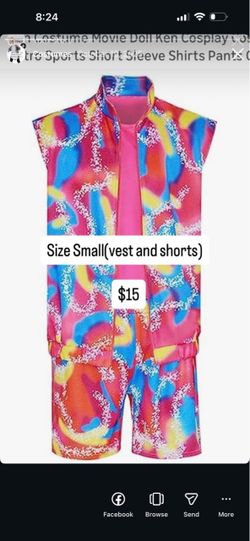 Ken Cosplay Vest and Shorts Set Size Small