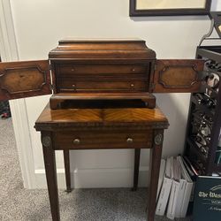 Solid Wood Game Table + Chess Set & Chest (Maitland-Smith)