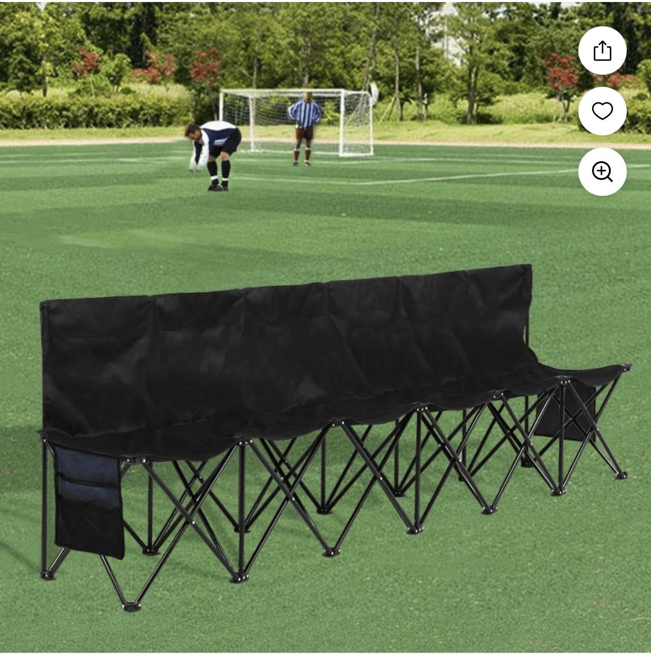 Portable Folding Bench 6-Seat Fabric Outdoor Chair for Teamwork Activities, Sports, Party, Open and Closed Easily with Carrying Bag