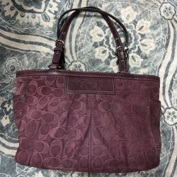 Purple Suede Coach Bag