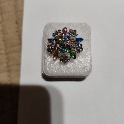 Fashion Ring With Multi Color Stones
