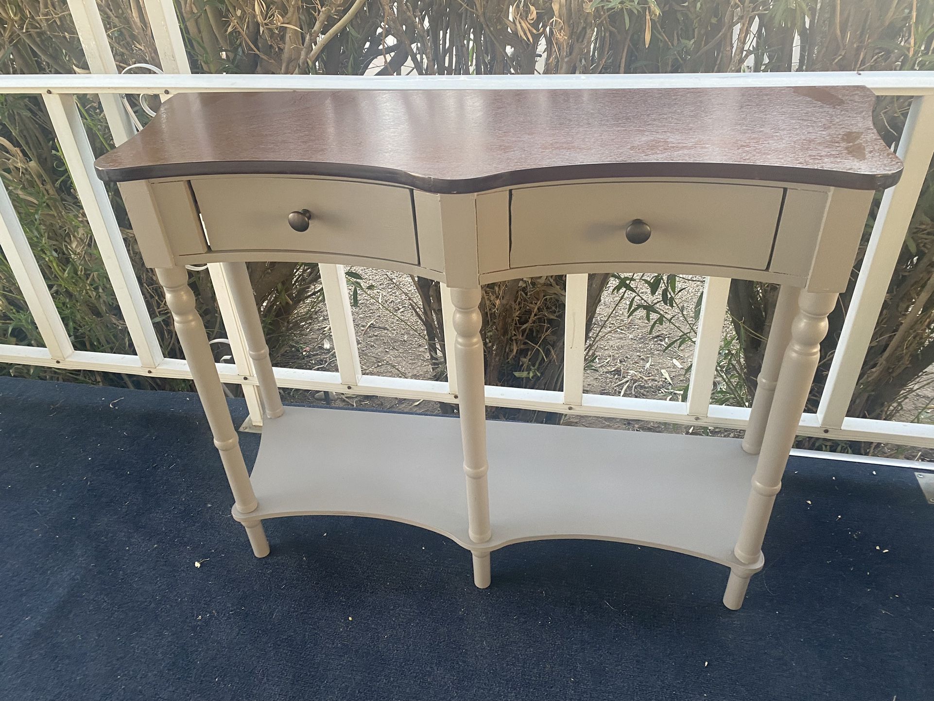 Gray Console, Sofa Table, Entryway. With Two Drawers Very Good Condition.t