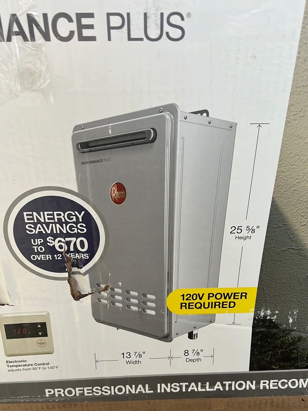 Rheem Performance Plus GPM Liquid Propane Outdoor Tankless