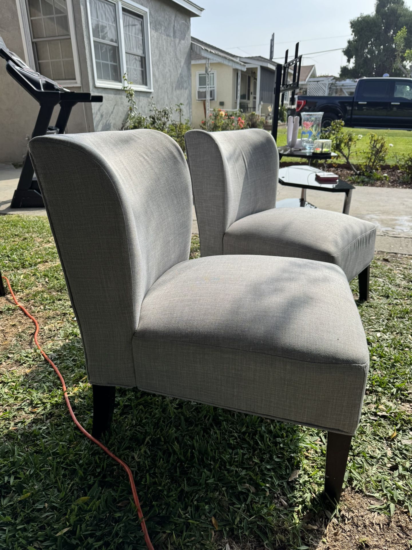 Set of 2 Gray Accent Chairs
