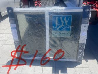 JELD-WEN V-2500 47-1/2-in x 35-1/2-in Left-Handed White with White Interior Vinyl Sliding Window With Anneale..