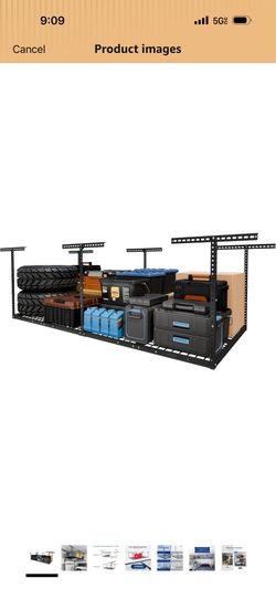 Adjustable overhead garage storage