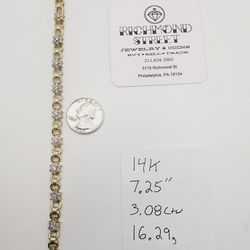14k gold 3ctw diamond bracelet
