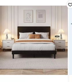 New platform bed black velvet