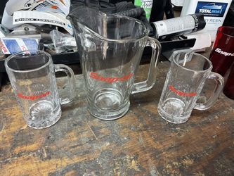 Snap On Tools Pitcher And Mug Set