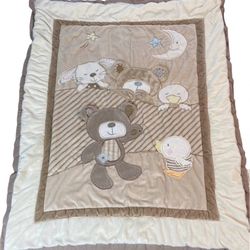 Koala Baby Crib Set Total 7 Pieces. Excellent Condition. Barely Used. No Stains. Clean.  Fleece Blanket.Original Price $150