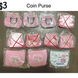 Kuromi, My Melody & Cinna Coin Purses