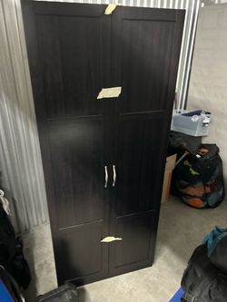 Dark Brown Double Door Storage Cabinet