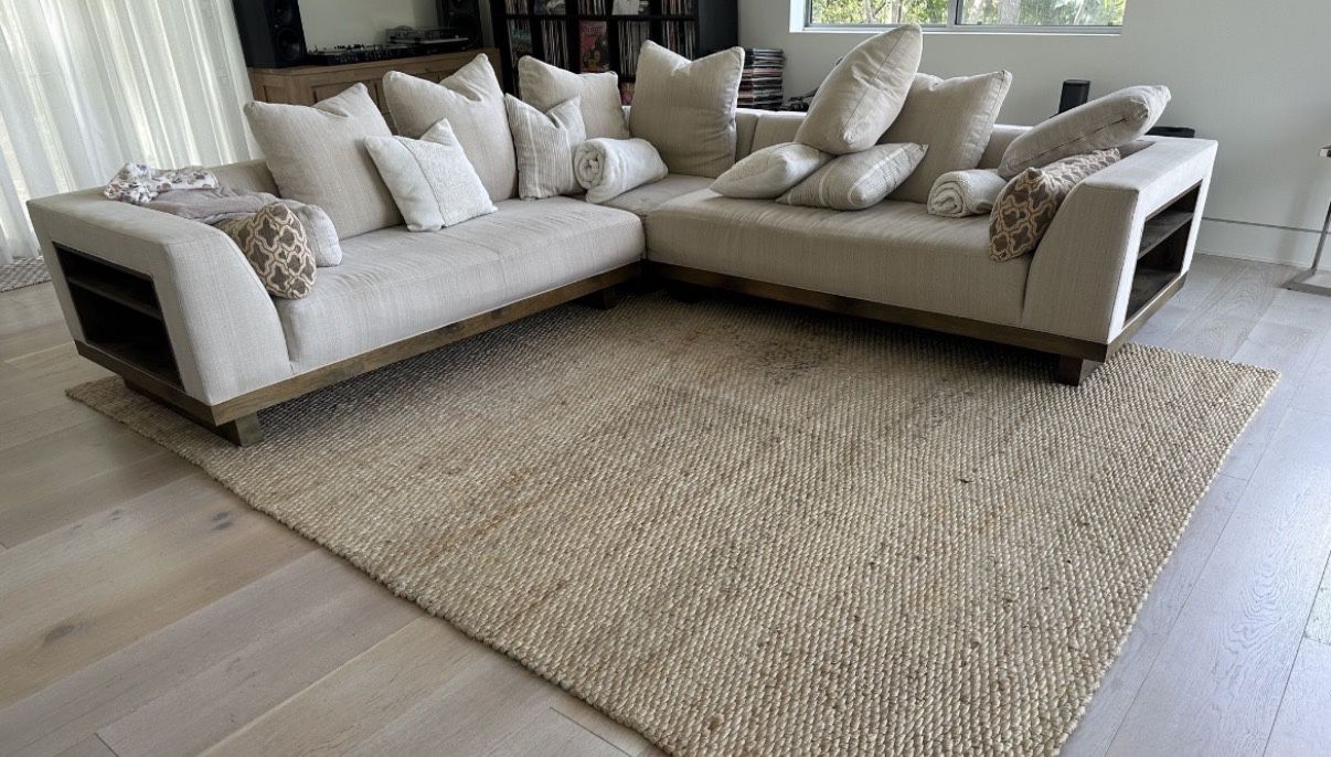 Beige Caracole Sectional Couch